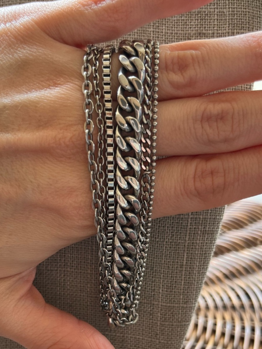 Silver Heart Charm Multi-Chain Bracelet - Silver - Picture 4 of 6